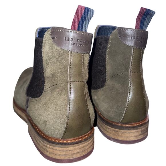 Ted Baker Men's Bronzo Suede Chelsea Boots - dark green - size 9 - Picture 8 of 12